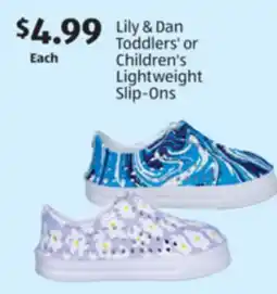 Aldi Lily & Dan Toddlers' or Children's Lightweight Slip-Ons offer