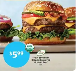 Aldi Simply Nature Fresh 85% Lean Organic Grass-Fed Ground Beef offer