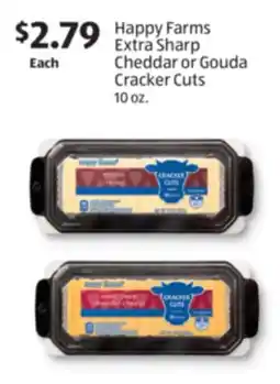 Aldi Happy Farms Extra Sharp Cheddar or Gouda Cracker Cuts offer