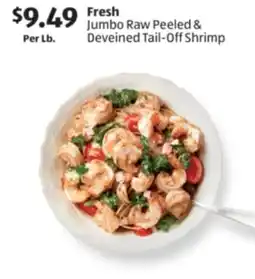 Aldi Fresh Jumbo Raw Peeled & Deveined Tail-Off Shrimp offer