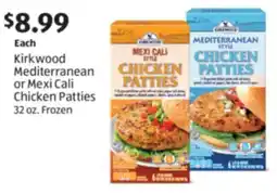 Aldi Kirkwood Mediterranean or Mexi Cali Chicken Patties offer