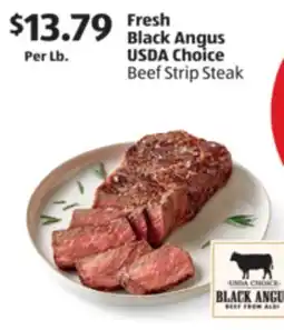 Aldi Fresh Black Angus USDA Choice Beef Strip Steak offer