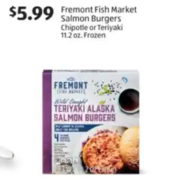 Aldi Fremont Fish Market Salmon Burgers offer