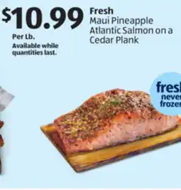 Aldi Fresh Maui Pineapple Atlantic Salmon on a Cedar Plank offer