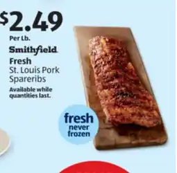 Aldi Smithfield Fresh St. Louis Pork Spareribs offer