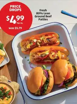 Aldi Fresh 80% Lean Ground Beef Patties offer