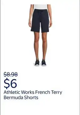 Walmart Athletic Works Women's and Women's Plus French Terry Bermuda Shorts, Sizes XS-4X offer