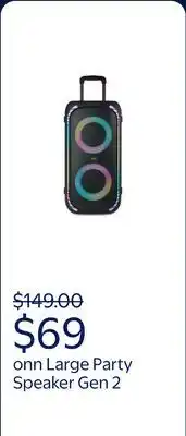Walmart onn Large Party Speaker Gen 2 with LED Lighting offer