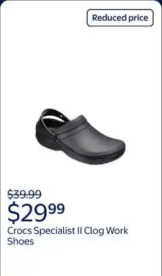 Walmart Crocs at Work Specialist II Unisex Slip Resistant Clog Work Shoes offer