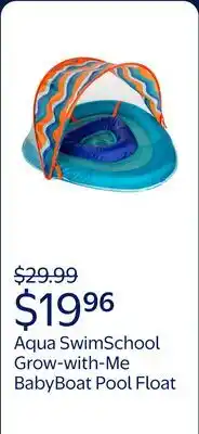Walmart Aqua SwimSchool Grow-with-Me BabyBoat Pool Float for Infants offer