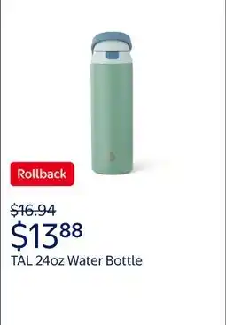 Walmart TAL 24oz Stainless Steel 2-in-1 Straw and Chug Water Bottle with Push Lid, Sage offer