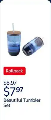 Walmart Beautiful 2-piece 21-Ounce Acrylic Colorblock Sipper Tumbler Set, Multi-Color by Drew Barrymore offer