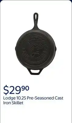 Walmart Lodge 10.25 Pre-Seasoned Cast Iron Skillet with American Flag offer