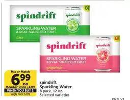 Vons spindrift Sparkling Water offer