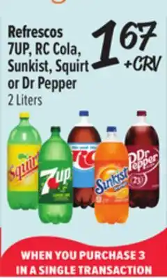 El Super 7UP, RC Cola, Sunkist, Squirt or Dr Pepper offer