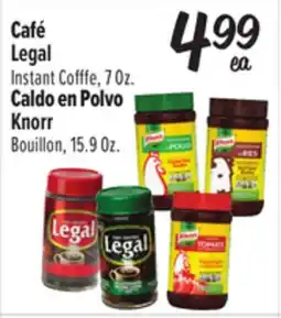 El Super Legal Instant Coffee, 7 Oz. Knorr Bouillon, 15.9 Oz offer
