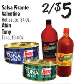 El Super Valentina Hot Sauce, 34 Oz. Tuny Tuna, 10.4 Oz offer