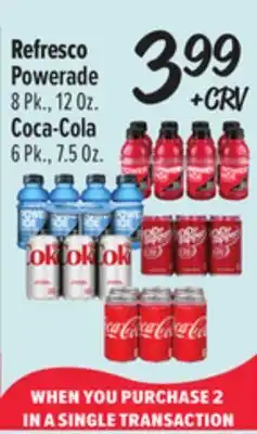 El Super Powerade 8 Pk., 12 Oz. Coca-Cola 6 Pk., 7.5 Oz offer