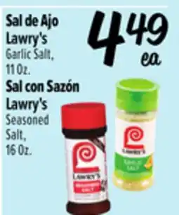 El Super Lawry's Garlic Salt, 11 Oz. Lawry's Seasoned Salt, 16 Oz offer