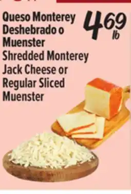 El Super Shredded Monterey Jack Cheese or Regular Sliced Muenster offer