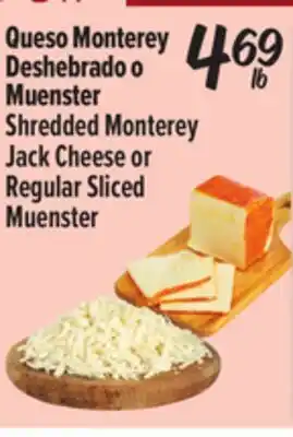 El Super Shredded Monterey Jack Cheese or Regular Sliced Muenster offer