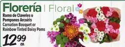 El Super Carnation Bouquet or Rainbow Tinted Daisy Poms offer