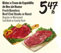 El Super Fresh Boneless Beef Clod Steaks or Roast offer