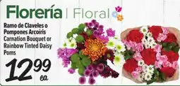 El Super Fresh Carnation Bouquet or Rainbow Tinted Daisy Poms offer
