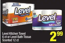Super King Markets Level Kitchen Towel 6 ct or Level Bath Tissue Scented 12 ct offer