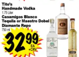 Superior Grocers Tito's Handmade Vodka 1.75 Liter, Casamigos Blanco Tequila or Maestro Dobel Diamante Repo 750 ml offer
