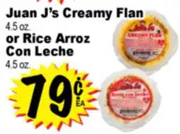 Superior Grocers Juan J's Creamy Flan 4.5 oz. or Rice Arroz Con Leche 4.5 oz offer