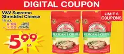 Superior Grocers V&V Supremo Shredded Cheese offer