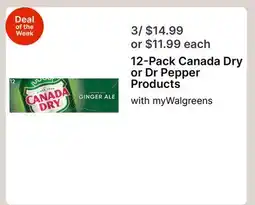 Walgreens 12-Pack Canada Dry or Dr Pepper Products offer