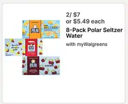 Walgreens 8-Pack Polar Seltzer Water offer