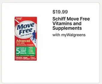 Walgreens Schiff Move Free Vitamins and Supplements offer