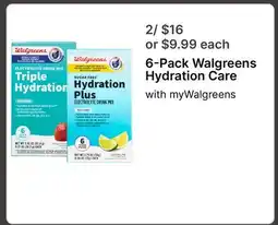Walgreens 6-Pack Walgreens Hydration Care offer