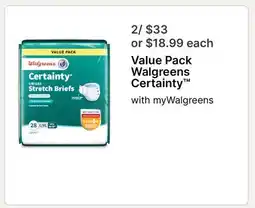 Walgreens Value Pack Walgreens Certainty offer