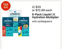 Walgreens 6-Pack Liquid I.V. Hydration Multiplier offer