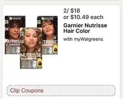 Walgreens Garnier Nutrisse Hair Color offer
