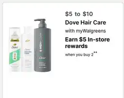 Walgreens Dove Hair Care offer
