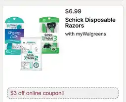 Walgreens Schick Disposable Razors offer