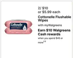 Walgreens Flushable Wipes offer