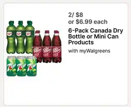 Walgreens 6-Pack Canada Dry Bottle or Mini Can Products offer