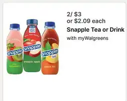 Walgreens Snapple Tea or Drink offer