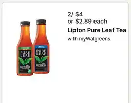 Walgreens Lipton Pure Leaf Tea offer