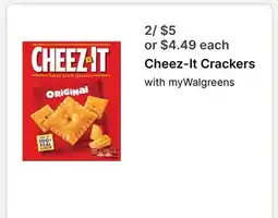 Walgreens Cheez-It Crackers offer