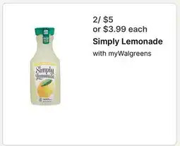 Walgreens Simply Lemonade offer