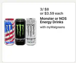Walgreens Monster or NOS Energy Drinks offer