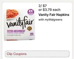 Walgreens Vanity Fair Napkins offer