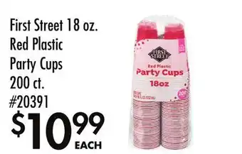 Smart & Final First Street 18 oz. Red Plastic Party Cups offer